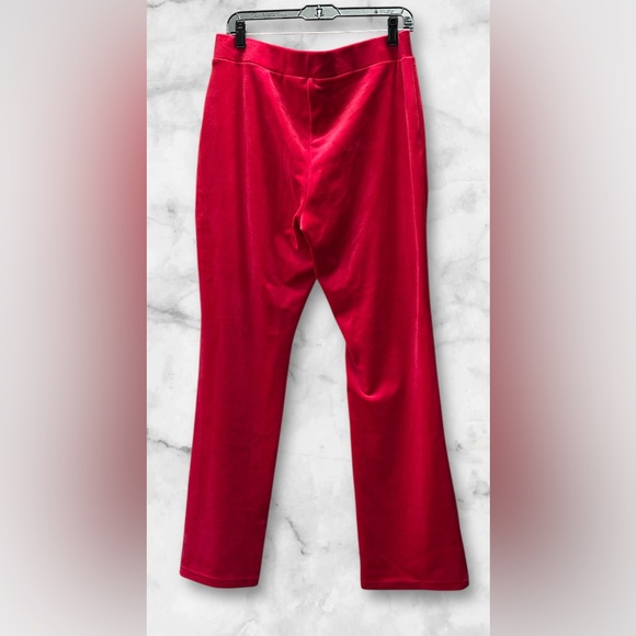 NWT Juicy Couture Red Velour Track Pants Rhinestone Logo Size L Christmas - Picture 5 of 10